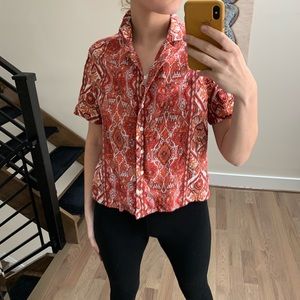 RACHEL ZOE Retro Collared T-Shirt